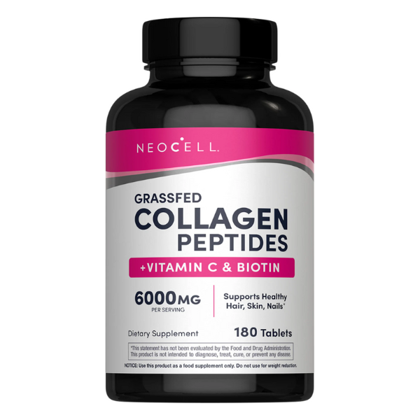 Grassfed Collagen Peptides 6000 mg with Vitamin C & Biotin 180 Tablets