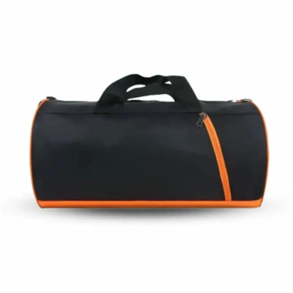 Sports Duffel Bag Black and Orange 16x8 Inch