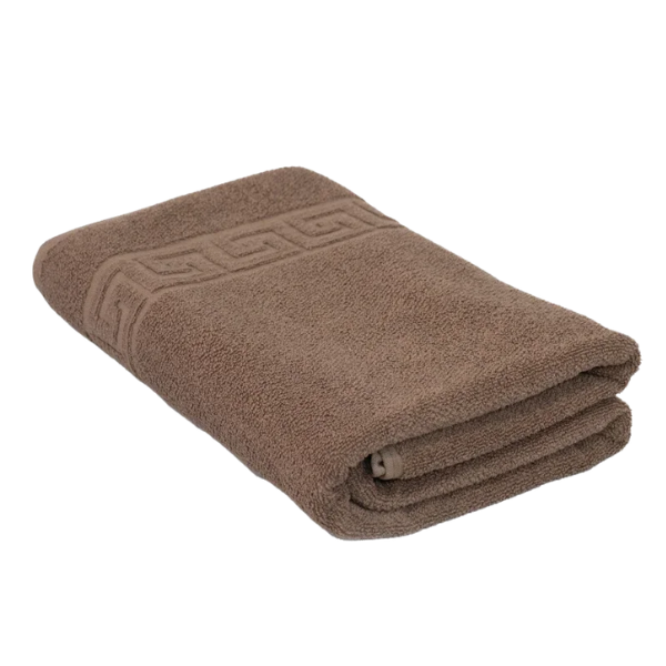 Luxury Greek Key Sports Towel - Mocha Brown