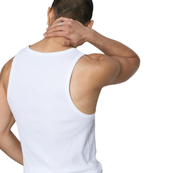 Primark Men's White Tank Top - Essential Cotton Vest (3 Piece)