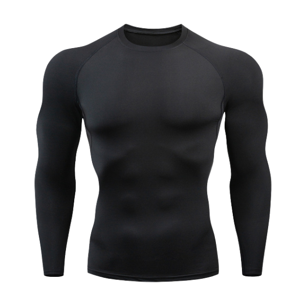 Men's Long Sleeve Training Compression Shirt – Black