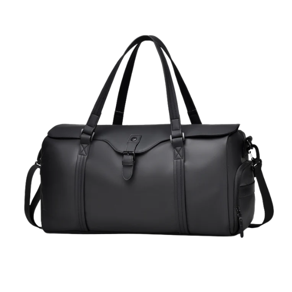 Urban Gear Large Men's Duffle Bag - Matte Black PU Leather